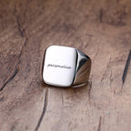 Alphabet Signet Ring — Stainless Steel