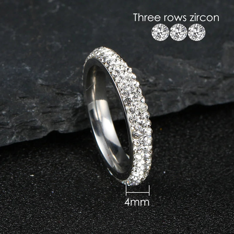 Luxury Iced Out Ring Homme Titanium Steel Chunky Rings For Men Women Couple Fashion Jewelry Accessories Wholesale Korea Style