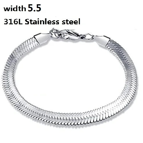 316L Stainless Steel Cuban Chain Bracelet for Men Women Figaro Vintage Metal Viking Kpop Pulseras Emo Cute Luxury