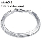 316L Stainless Steel Cuban Chain Bracelet for Men Women Figaro Vintage Metal Viking Kpop Pulseras Emo Cute Luxury