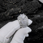 Iced Out CZ Surface Ring Stainless Steel