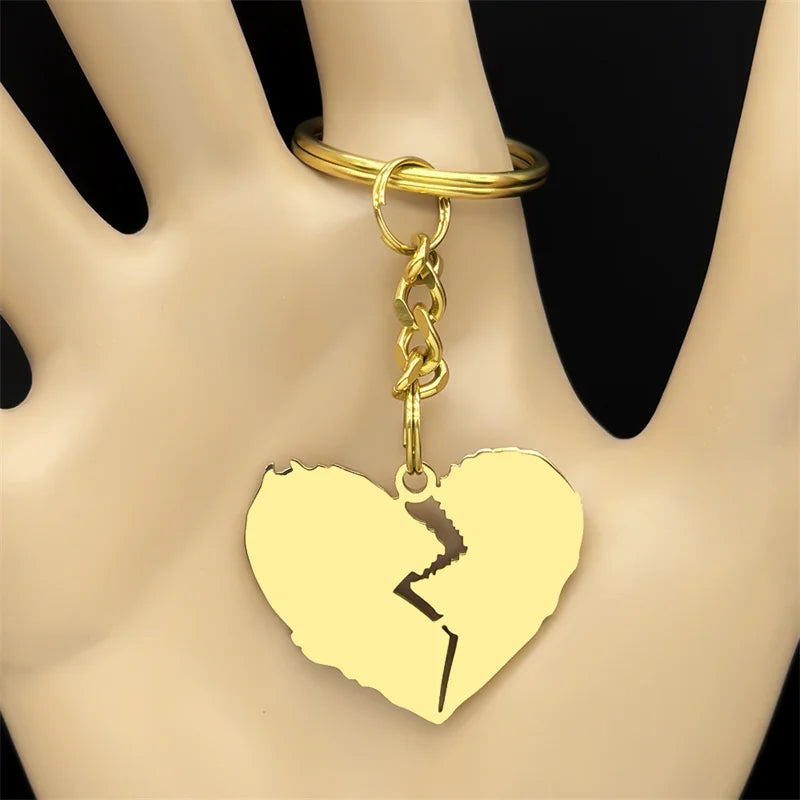 Heart Key Gold Pendant Broken Street Style Bag