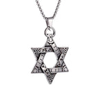 Trendy Mogan David Star Pendant High-Quality Alloy Israel Jewish Star of David Necklace for Men Jewelry
