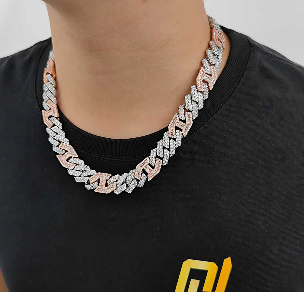Iced Out Cuban Chain Necklace Stainless Steel 15MM