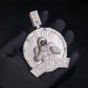 Hip Hop Style Copper Inlaid Zircon gorilla Boxer Pendant, Heavy Industry Trendy Personality Men's Necklace Accessories