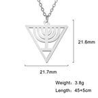 Star of David & Menorah Jewish Pendant Necklace — Stainless Steel