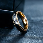Rings for Men Women, Tungsten Rings for Engagement, Brushed Black Plating Rose Gold Inside, 6mm Width, Customized
