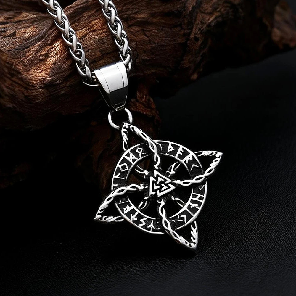 Valknut Steel Pendant Nordic Celtic Knot 316L