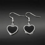 Gothic Heart Silver Earrings Punk Hoop Kpop Y2k