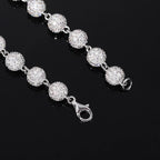 Silver and Moissanite Beads Link Chain Bracelets Women Men Hip Hop Bling Ice Out Rapper Jewelry