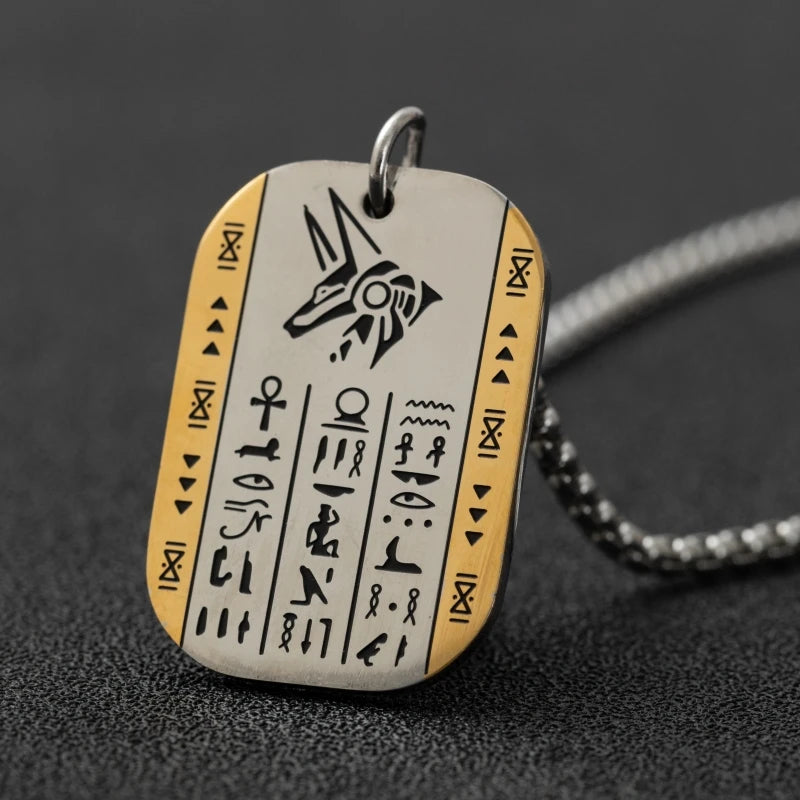 Shining Iced Out Ancient Egyptian God Eye of Horus Cross Pendant Necklace for Men and Women Hip Hop Trendy Amulet