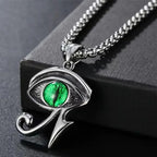 Eye of Horus, Eye of God Necklace, Rotatable Evil Eye Pendant, Men's Trendy Retro Weird Egyptian Amulet Jewelry