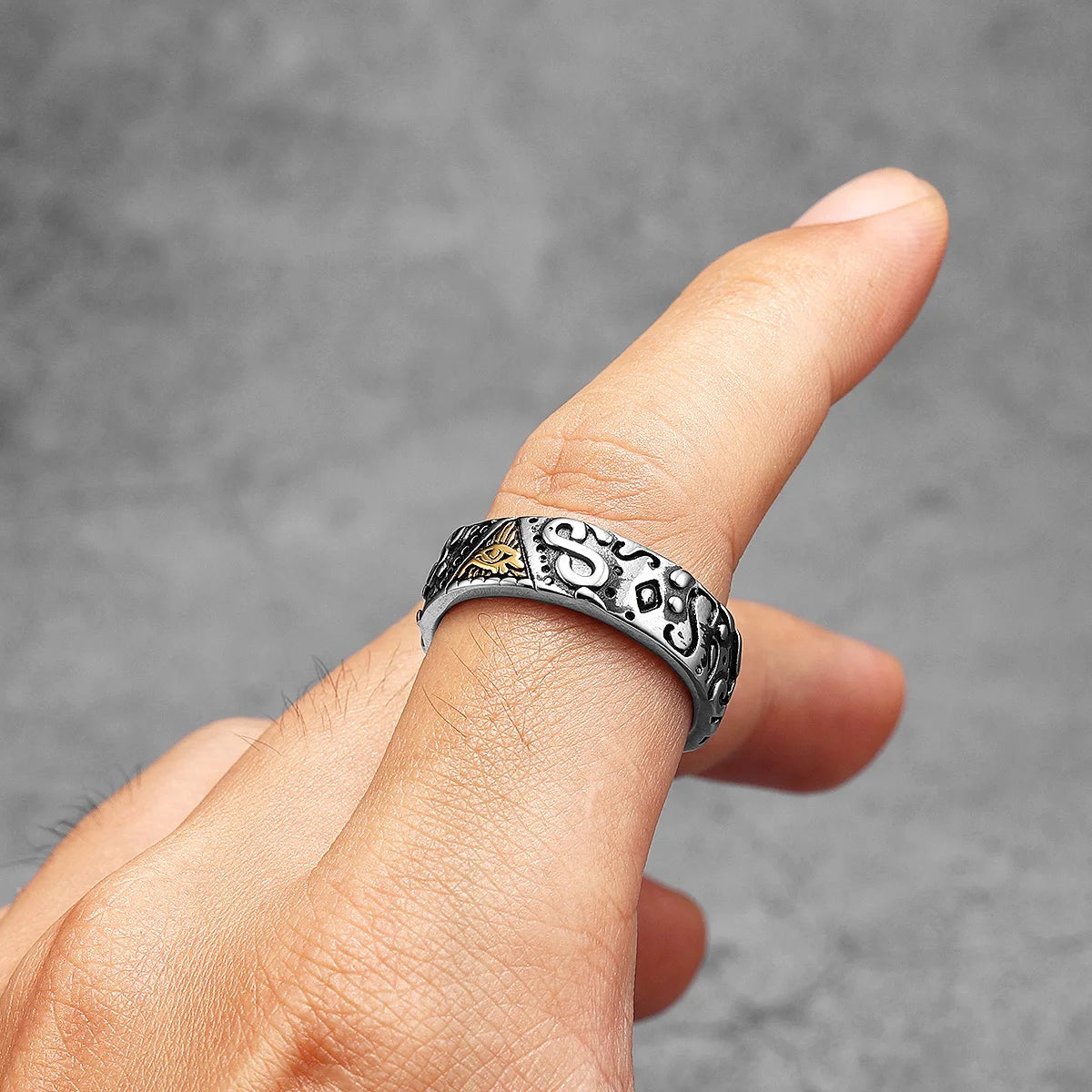 Masonic Eye Ring — Stainless Steel