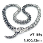 Massive Zodiac Snake Body Link Chain Choker Necklace Man Solid Stainless Steel Necklaces for Men Vintage Male Jewelry