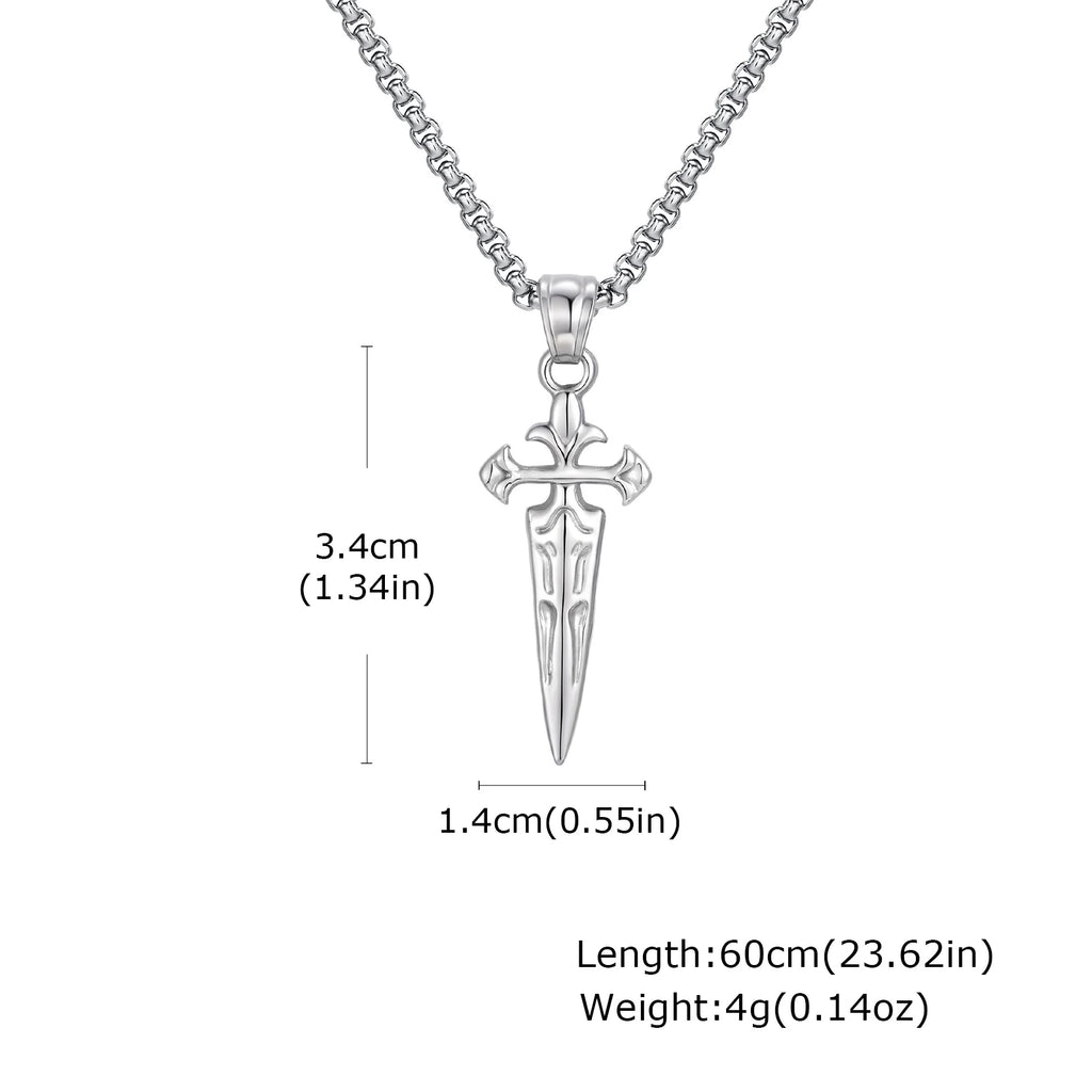 Sword Pendant Necklace — Stainless Steel
