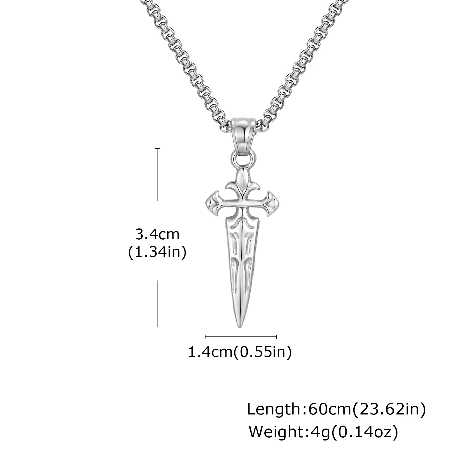 Sword Pendant Necklace — Stainless Steel