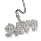 THE BLING KING Custom Baguettecz Initial Letter Iced Out Cubic Zirconia Number Name Pendant Chain Necklace Hiphop Punk