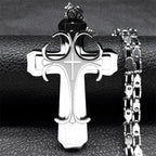 Big Cross Jesus Necklace for Man Stainless Steel Gold Color Christ God Chain Necklaces Christmas Gift Jewelry collar