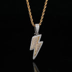 Alinoya Hip Hop Men Fashion Lightning Pendant Wholesale Jewelry Using High Quality CZ Cubic Zirconia Necklace