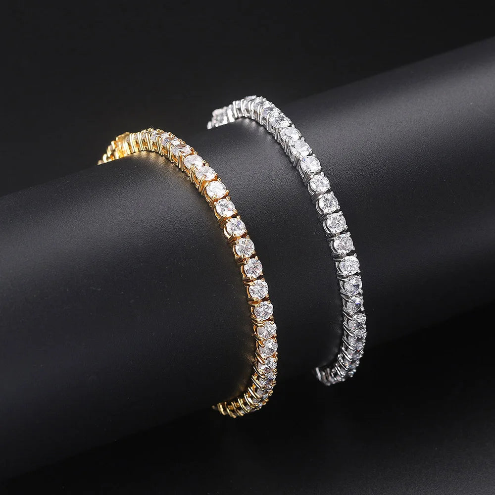 Iced Out Tennis Bracelet — Stainless Steel