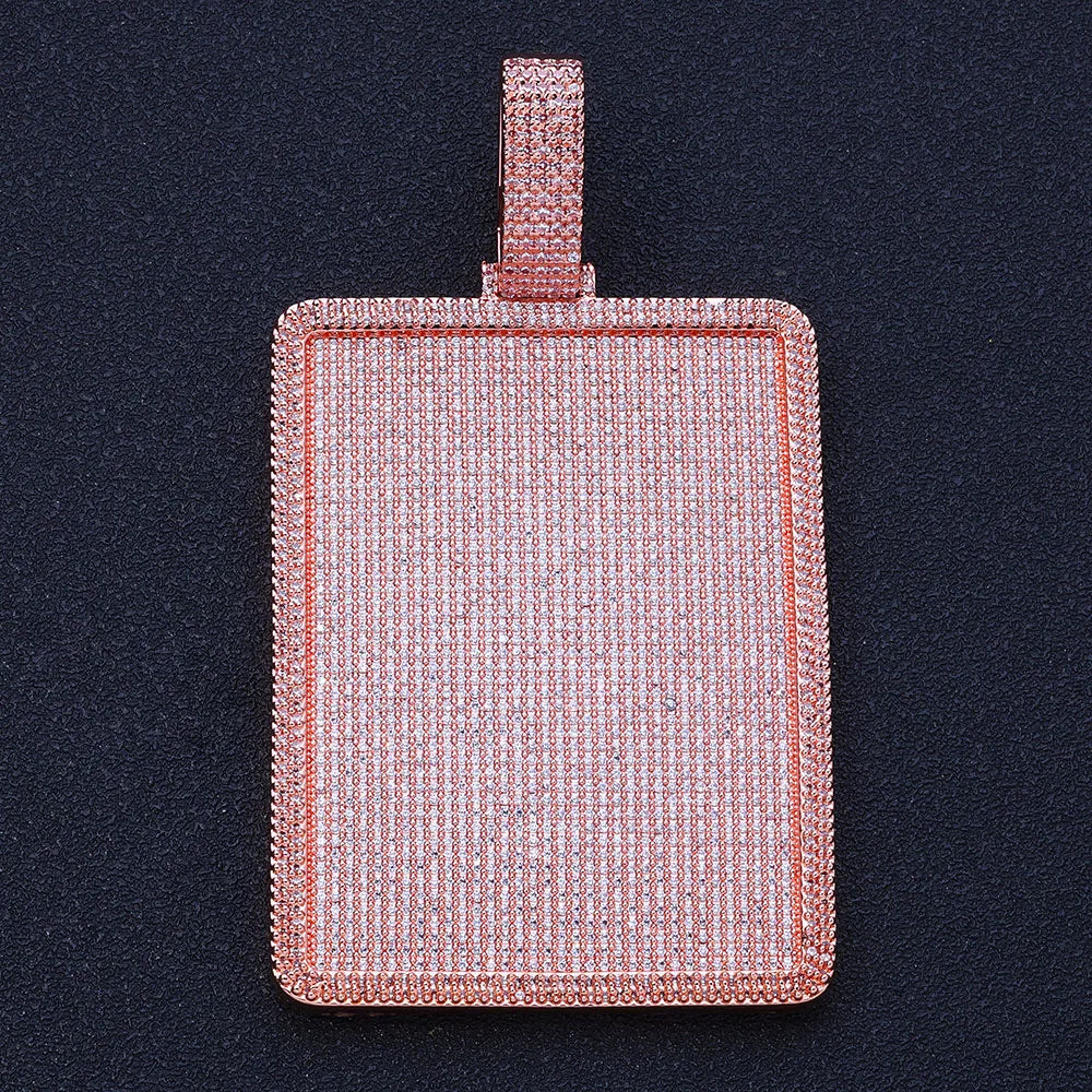 Iced Out Square Pendant Necklace CZ