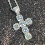 Iced Out Tennis Cross Pendant Necklace