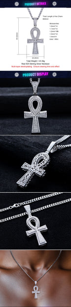 Iced Out Cross Pendant — 925 Silver