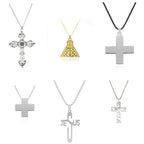 Anime Stainless Steel Cross Chain Pendant Necklace for Women Cosplay Jewelry Charms Amulet Necklaces Gifts New