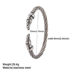 My Shape Viking Animal Cuff Bangles for Men Punk Wolf Lion Leopard Skeleton Stainless Steel Bracelet Nordic Vintage