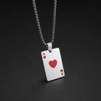 Poker Ace of Spades Pendant Necklace Women Men Playing Cards Stainless Steel Jewelry Gifts