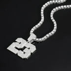 2026 Hip Hop Number 23 Pendant Necklace 4mm Rhinestone Tennis Chain Sparkling Punk Jewelry for Men Women Fashion Accessory Gift
