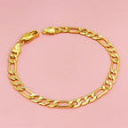 Gold-Tone Boss Chain Bracelet — 5-7mm Width, 20cm