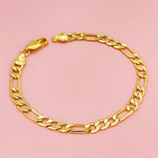 Gold-Tone Boss Chain Bracelet — 5-7mm Width, 20cm