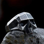 Retro Stainless Steel Robot Ghost Head Ring for Foreign Trade New Punk Hip-Hop Skull Titanium Steel Ring