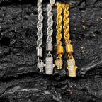 Rope Bracelet Iced Out Stainless Steel 6MM