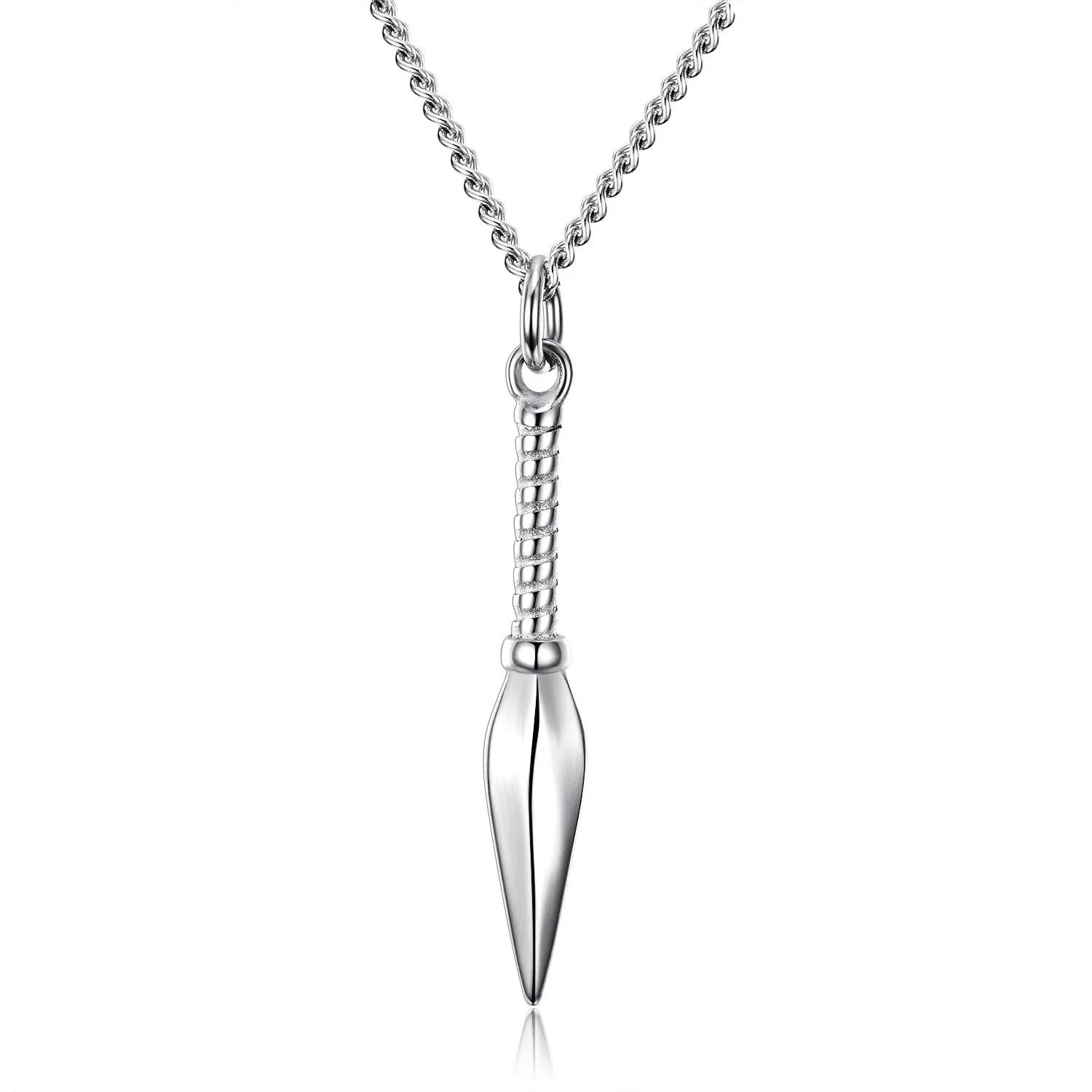 Gold Spear Pendant Necklace Box Chain Statement