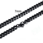 Cuban Link Chain Necklace 3-7mm — Stainless Steel