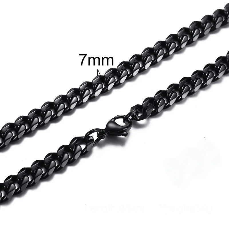 Cuban Link Chain Necklace 3-7mm — Stainless Steel