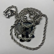 Face Chunky Stainless Steel Chain Necklace