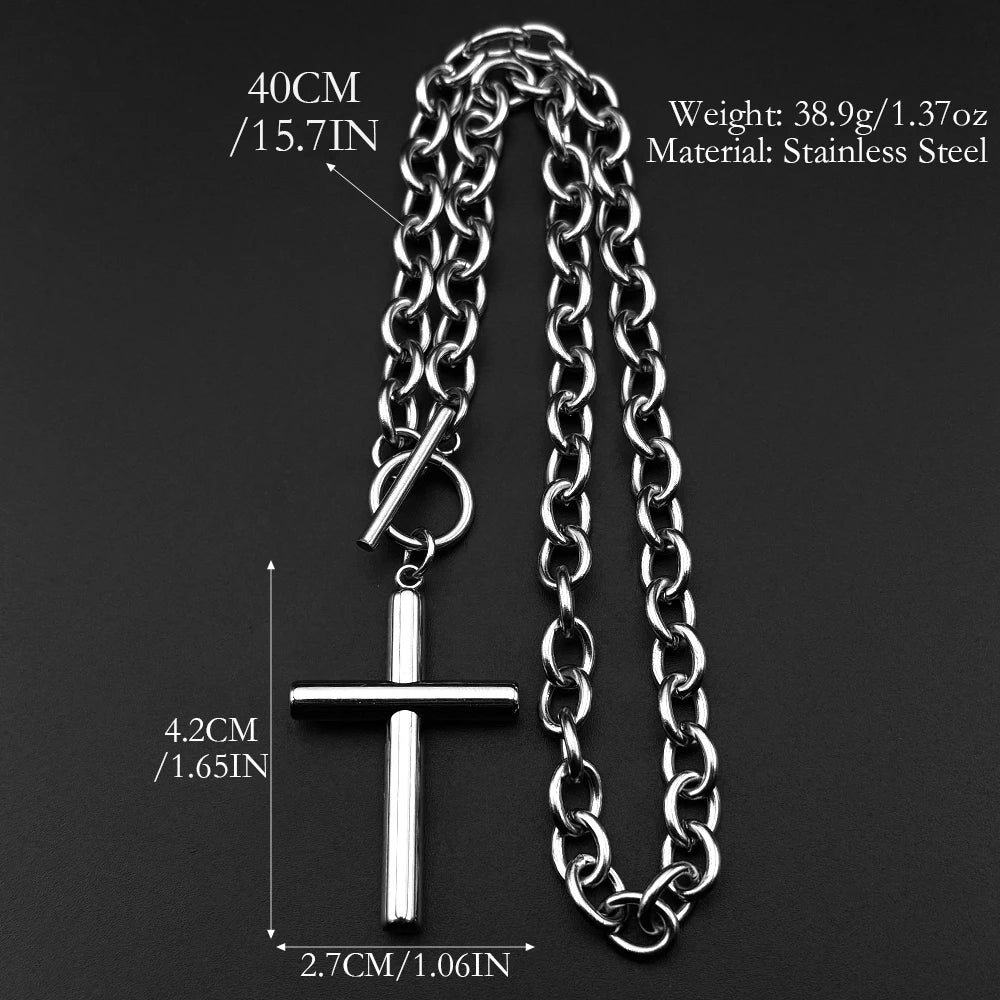 Cross Jesus Christ Steel Pendant Christian Punk