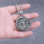 Viking Ouroboros Tree of Life Pendant Necklace — Stainless Steel