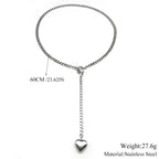Cuban Heart Star Chain Necklace — Stainless Steel