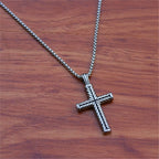 Twisted Cross Stainless Steel Pendant Necklace