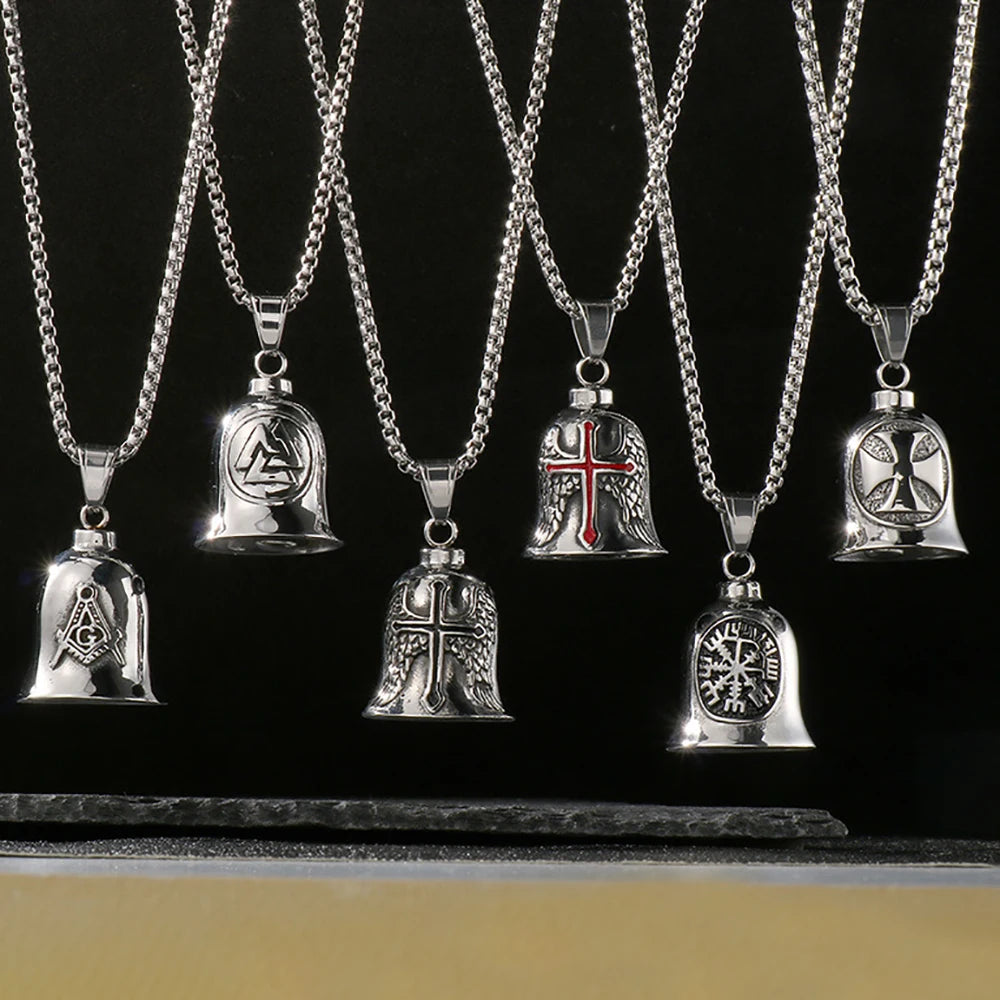 Guardian Angel Wings Bell Necklace — Stainless Steel