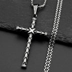 Cross Steel Pendant Christian Punk Biker
