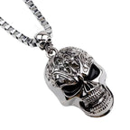 Fashion Retro Punk Skull Men's Pendant Necklace Vintage Hip Hop Titanium Steel Stainless Steel Necklace Gifts Wholesale
