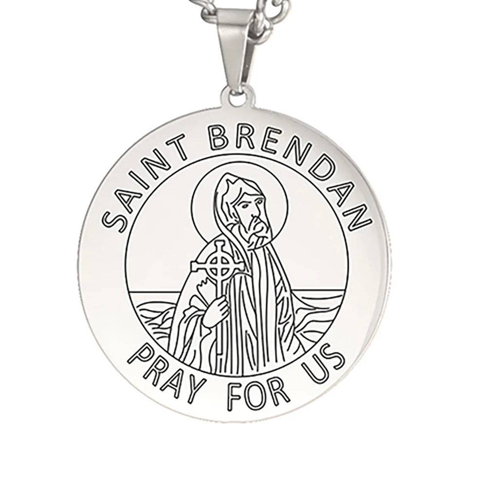 Dawapara Saint Christopher Medal Necklace Jesus Truet In You Amulet Catholic Jewelry Travelers Driver Gifts Stainless