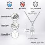 Coconut Tree Oval Pendant Necklace — Stainless Steel