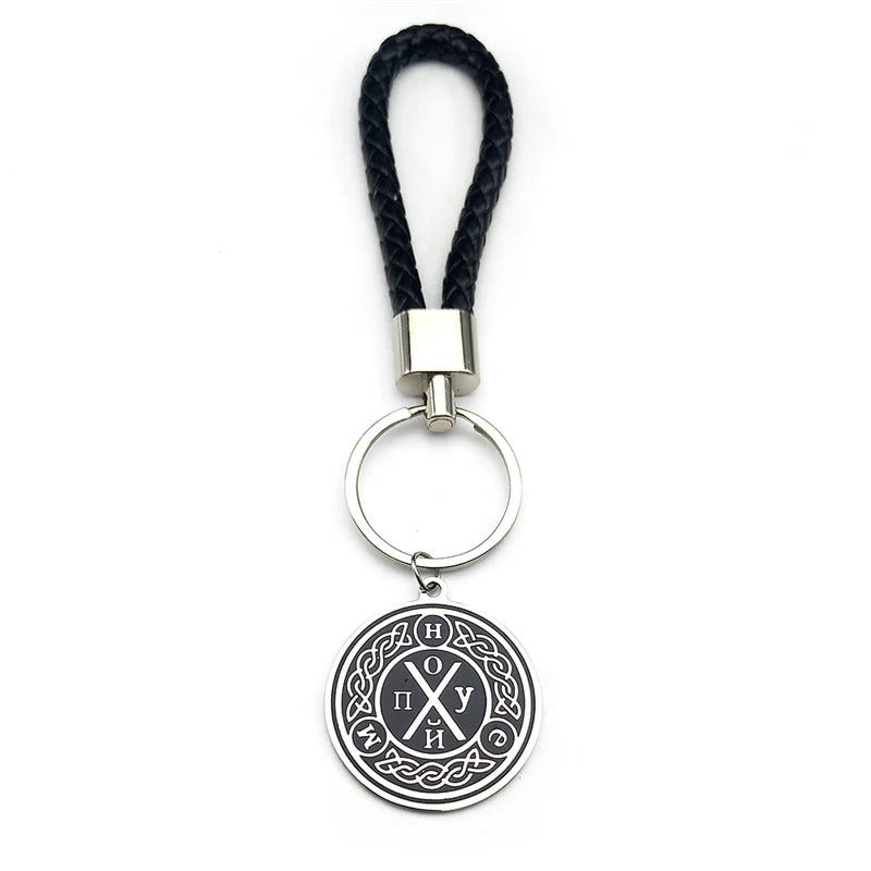 Viking Silver Pendant Celtic Knot Leather Key