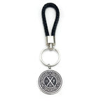 Viking Silver Pendant Celtic Knot Leather Key